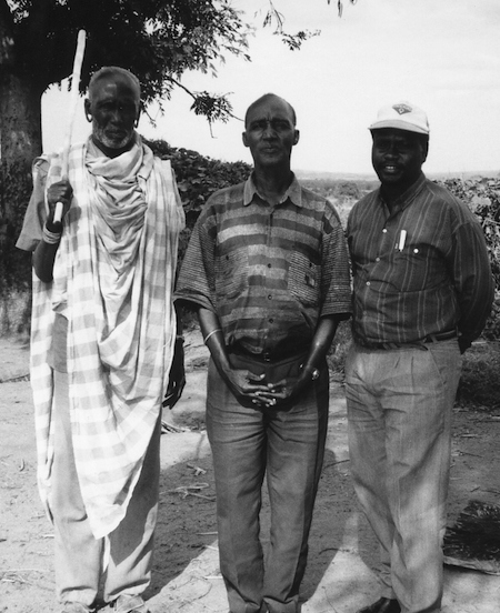 Photograph of Ginanani Chokora, Gejera Ginanani, and Mnada Joseph Mayonga at interview