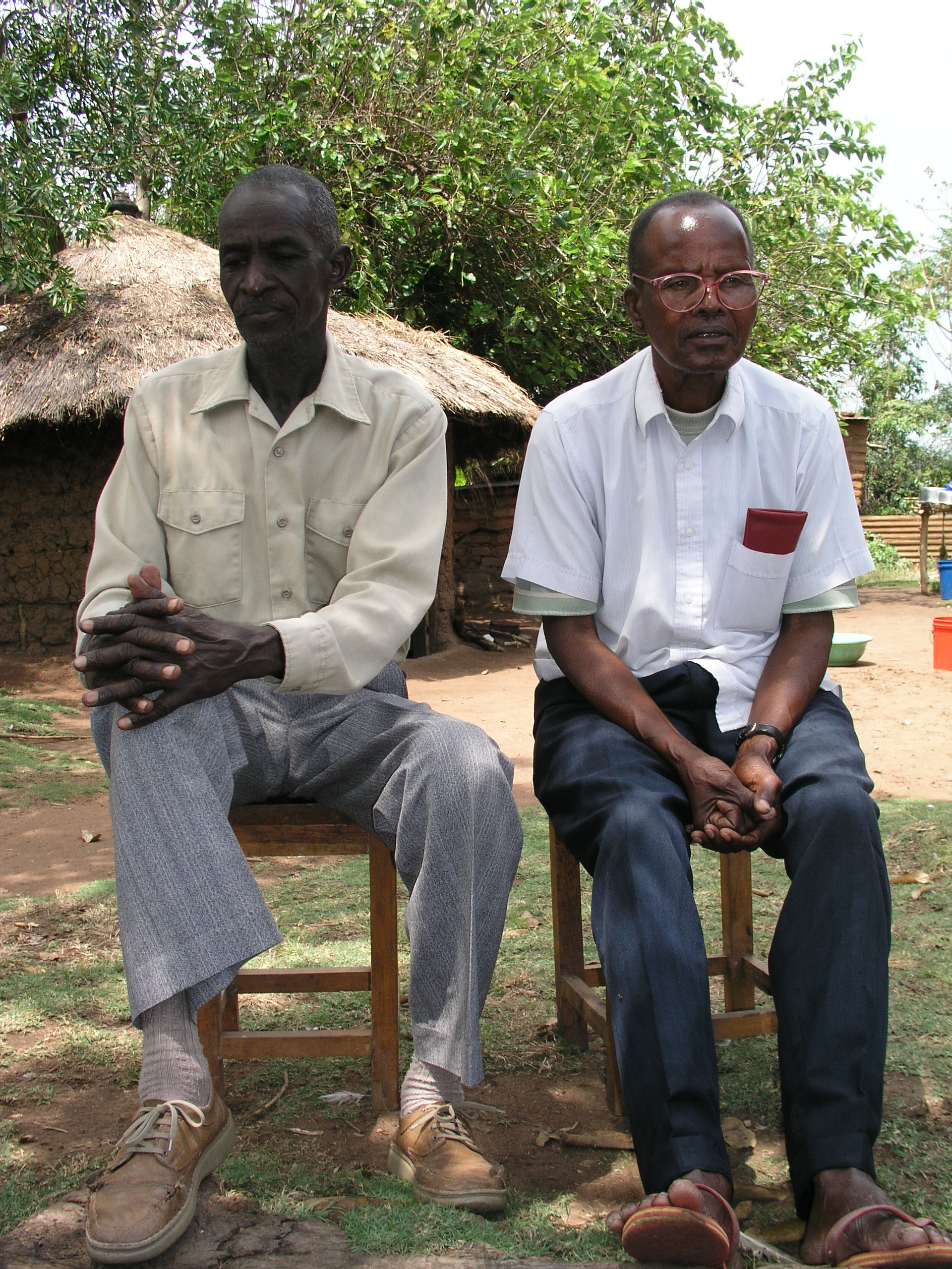 Photograph of George Wambura Gehamba and Samweli Muya Mongita at interview