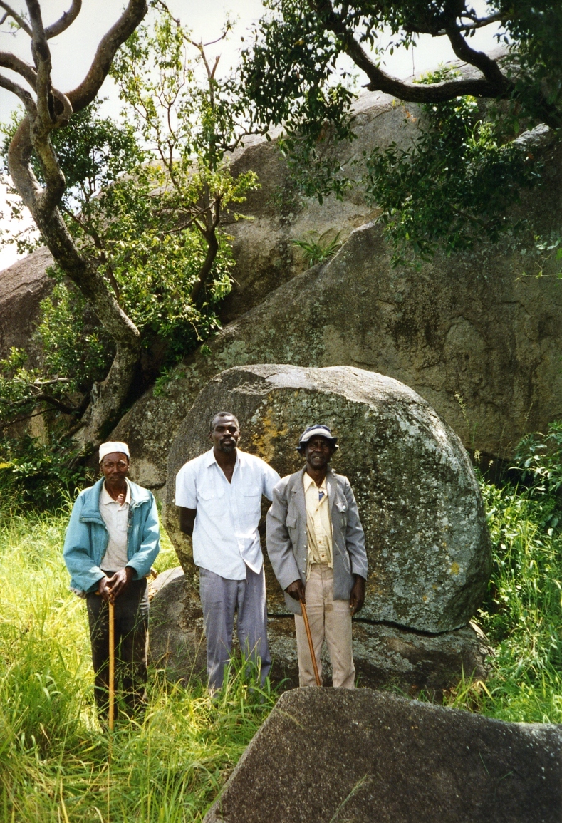 Photograph of Makuru Nyang'aka (left), Nyawagamba Magotto (center), and Sochoro Kabati (right)